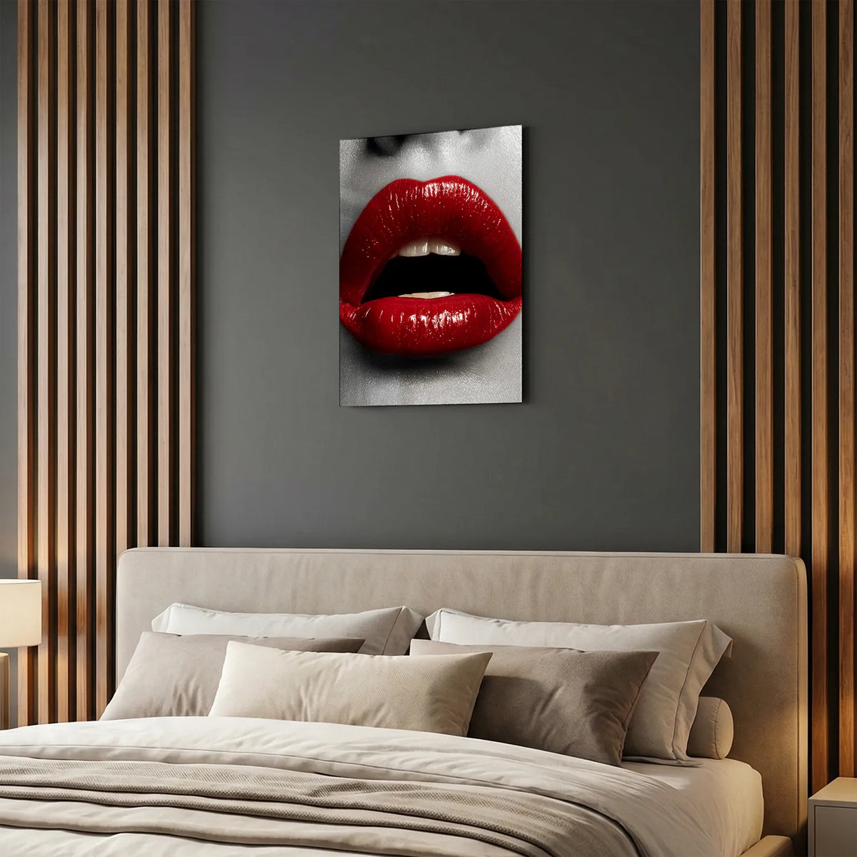 Tableau Red Kiss Contraste | en Métal Format A3