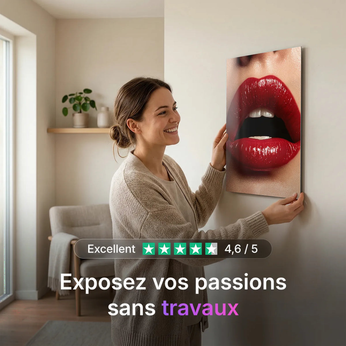 Tableau Kiss | en Métal Format A3
