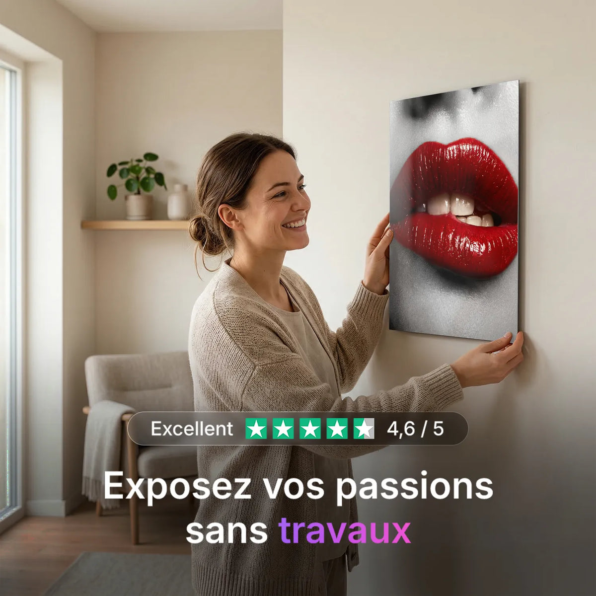 Tableau Addict Rouge | en Métal Format A3