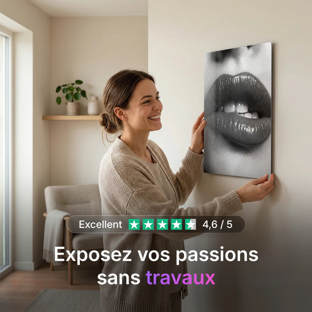 Tableau Addict Noir | en Métal Format A3