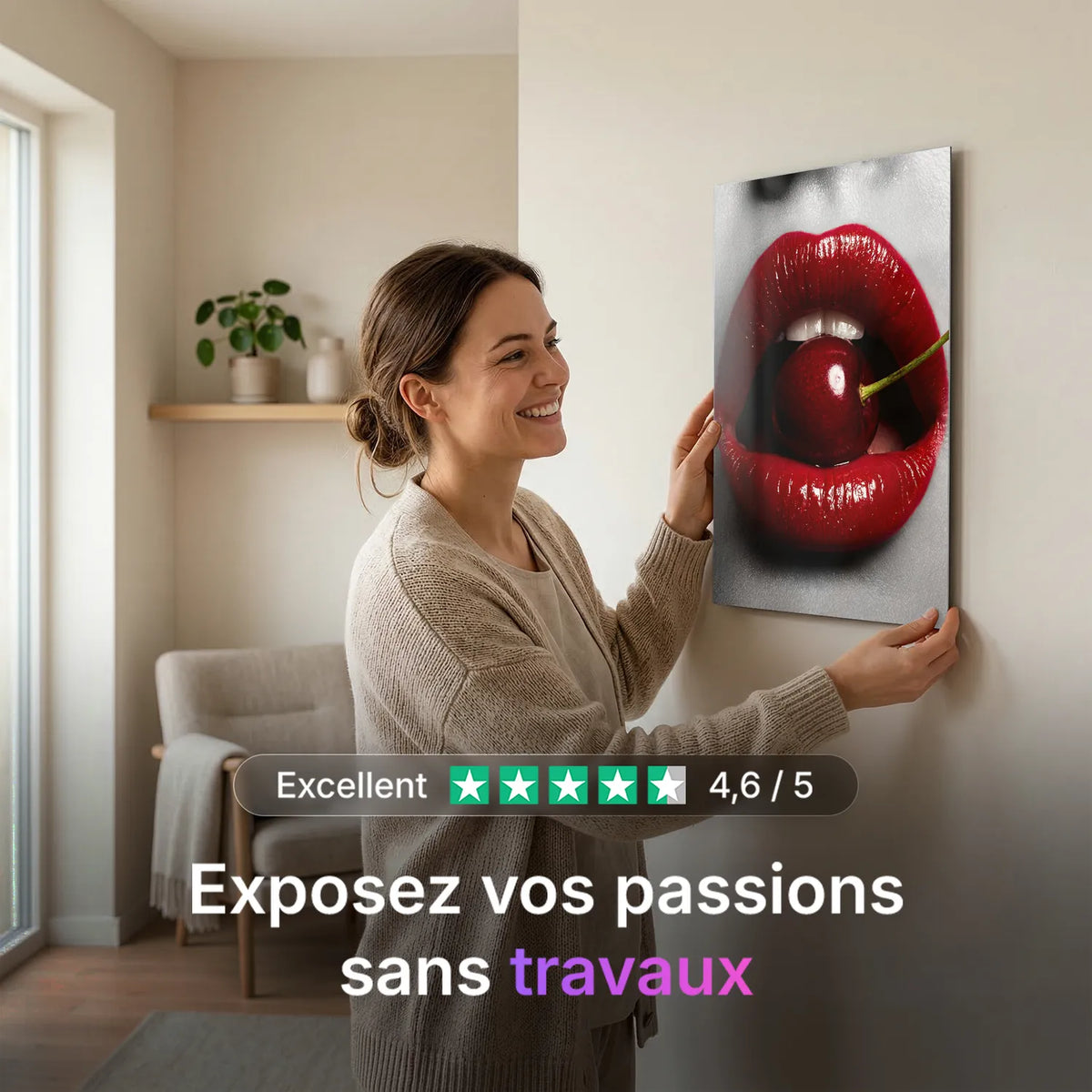 Tableau Red Cherry | en Métal Format A3