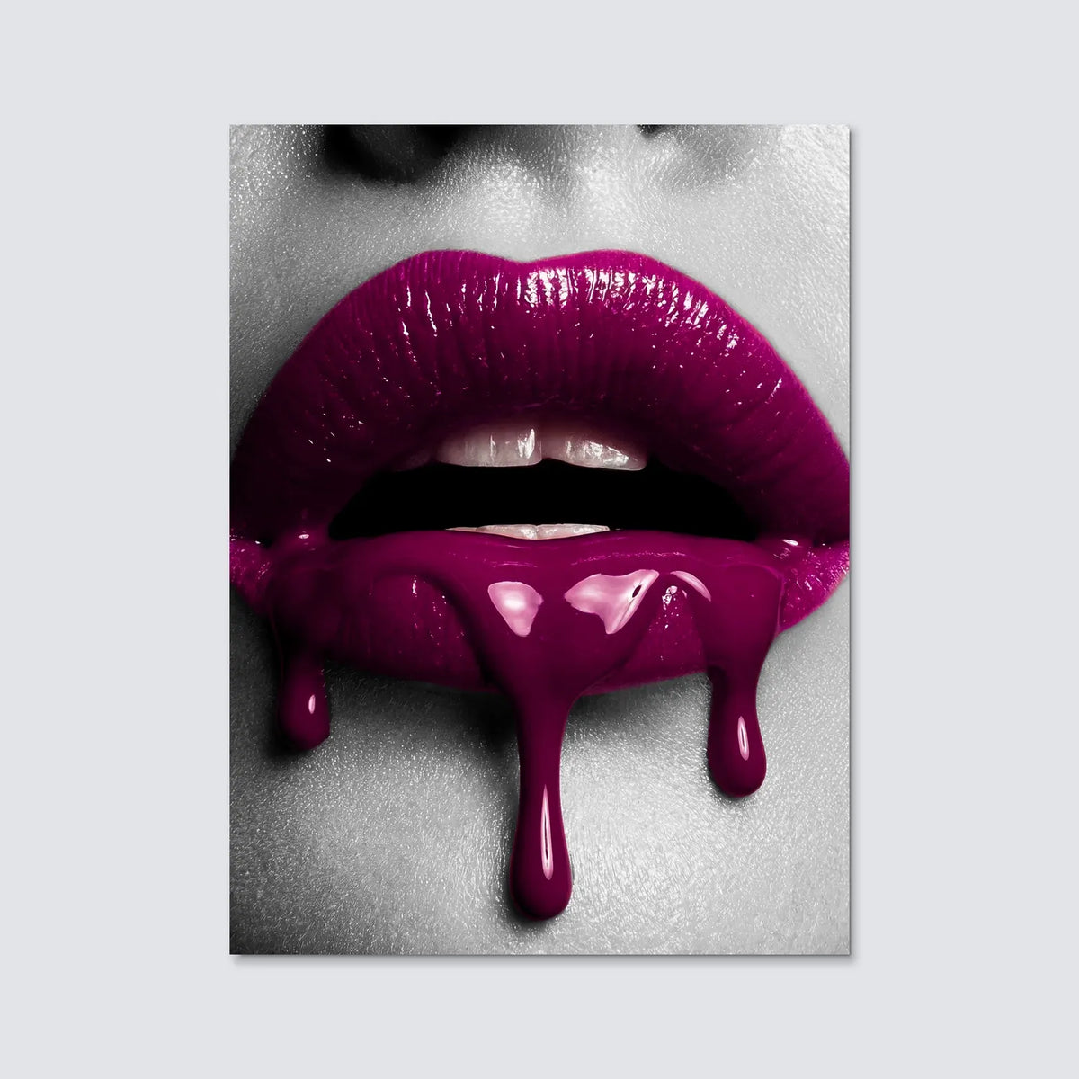 Tableau Lèvres sang magenta | en Métal Format A3