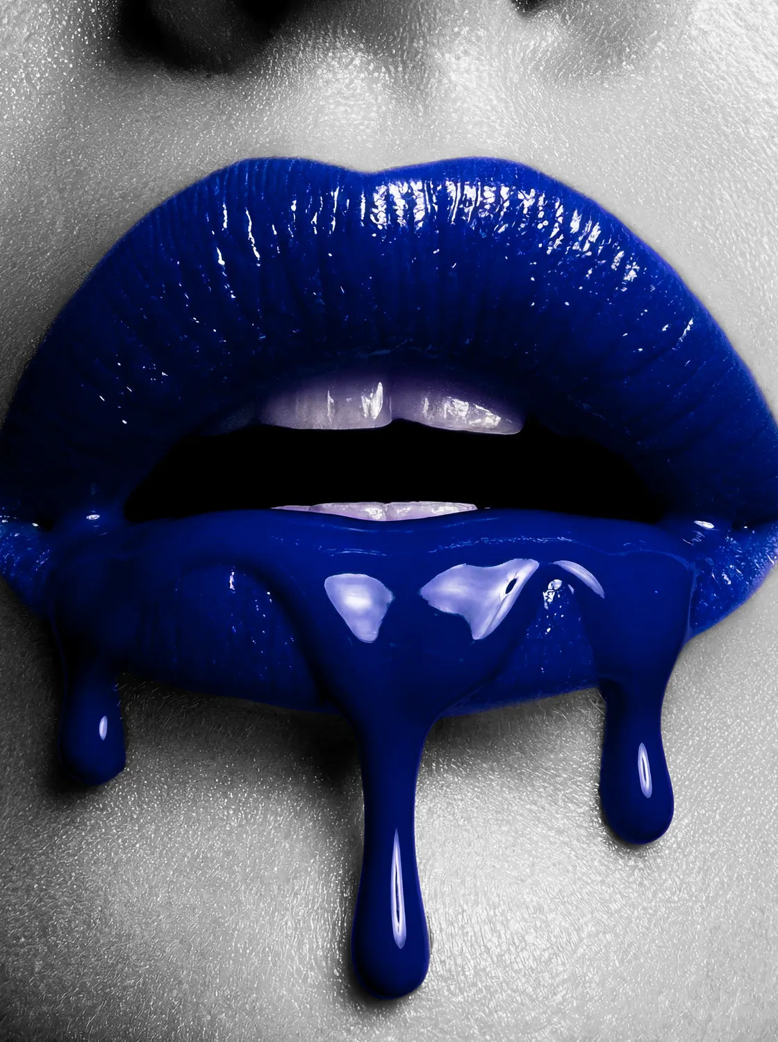 Tableau Lèvres sang bleu | en Métal Format A3