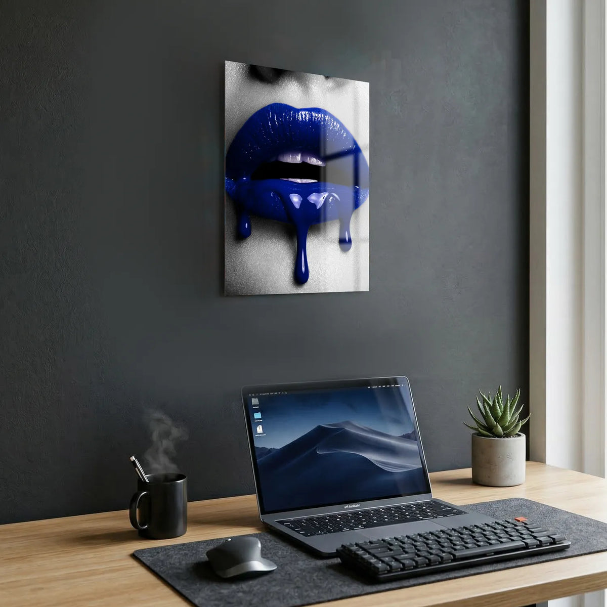 Tableau Lèvres sang bleu | en Métal Format A3
