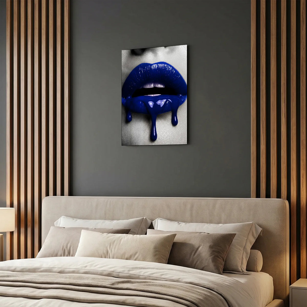 Tableau Lèvres sang bleu | en Métal Format A3
