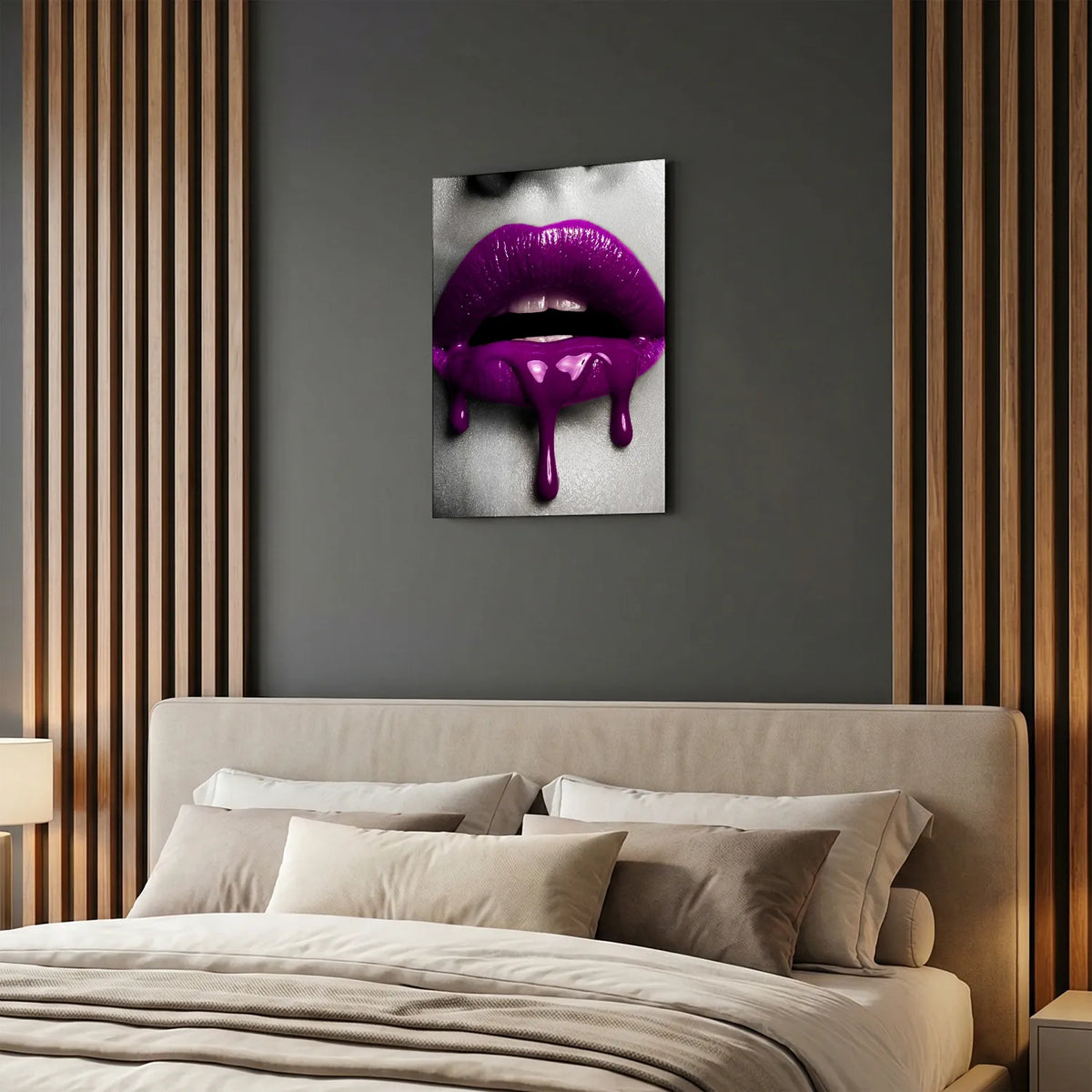 Tableau Lèvres sang violet | en Métal Format A3