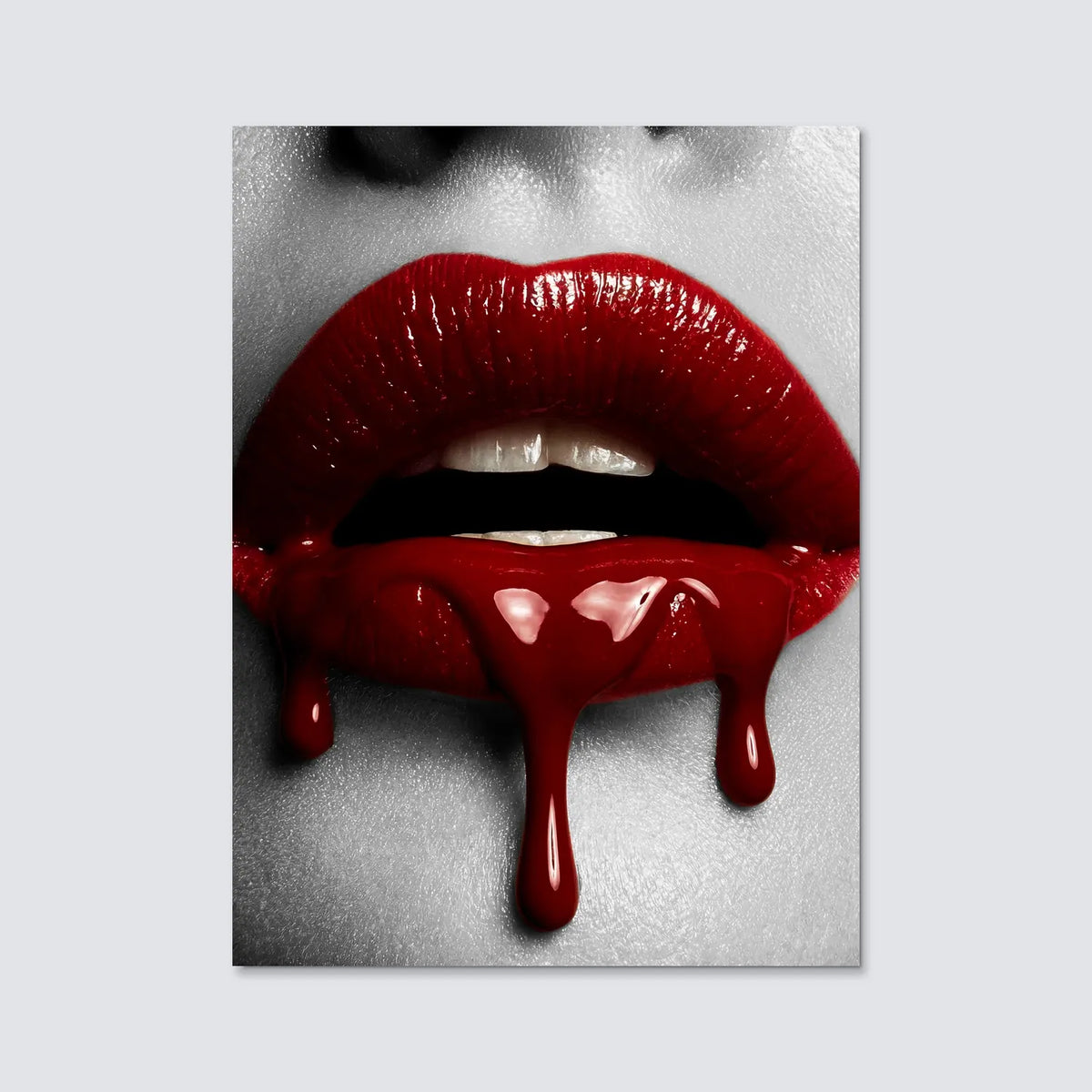Tableau Lèvres sang rouge | en Métal Format A3