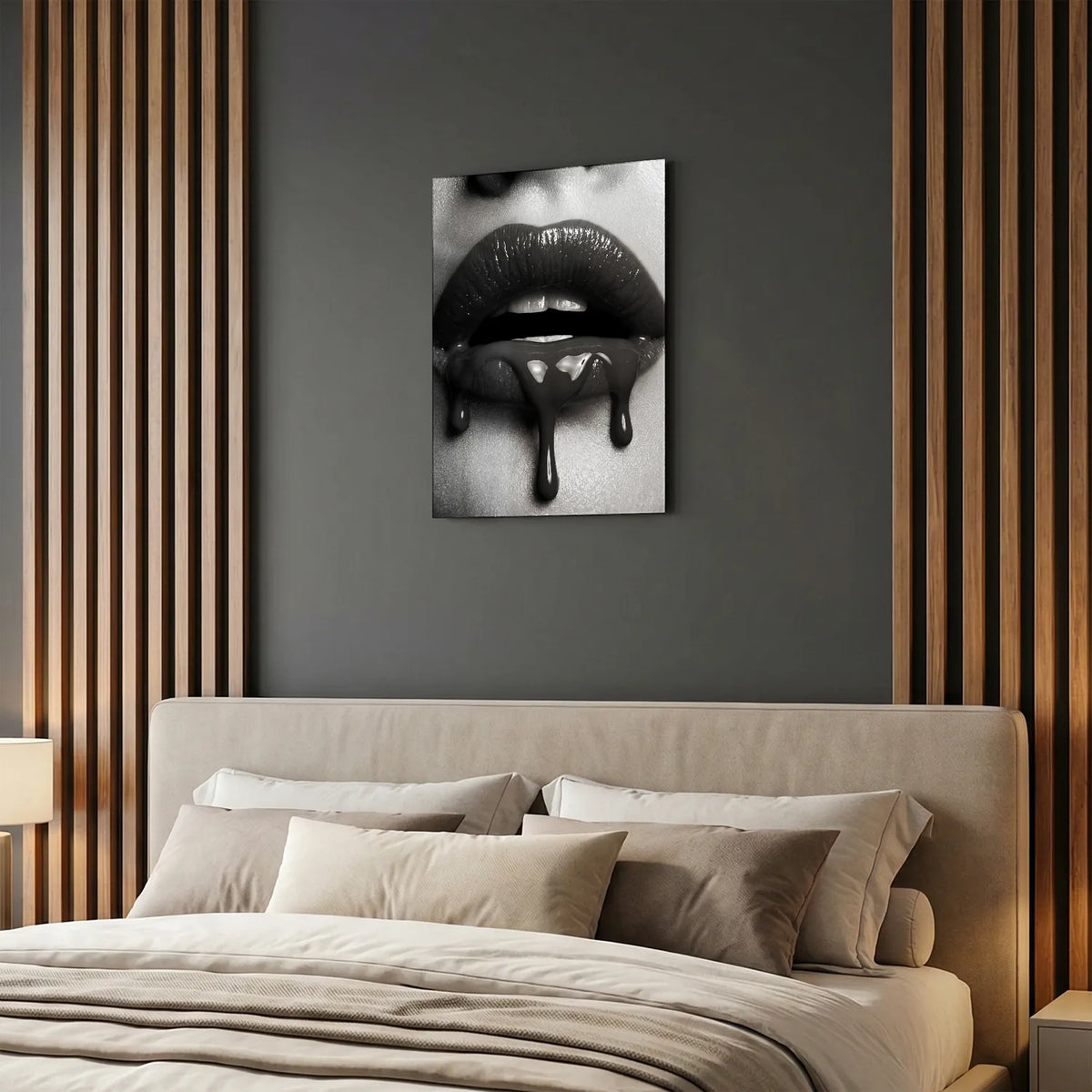 Tableau Lèvres sang noir | en Métal Format A3