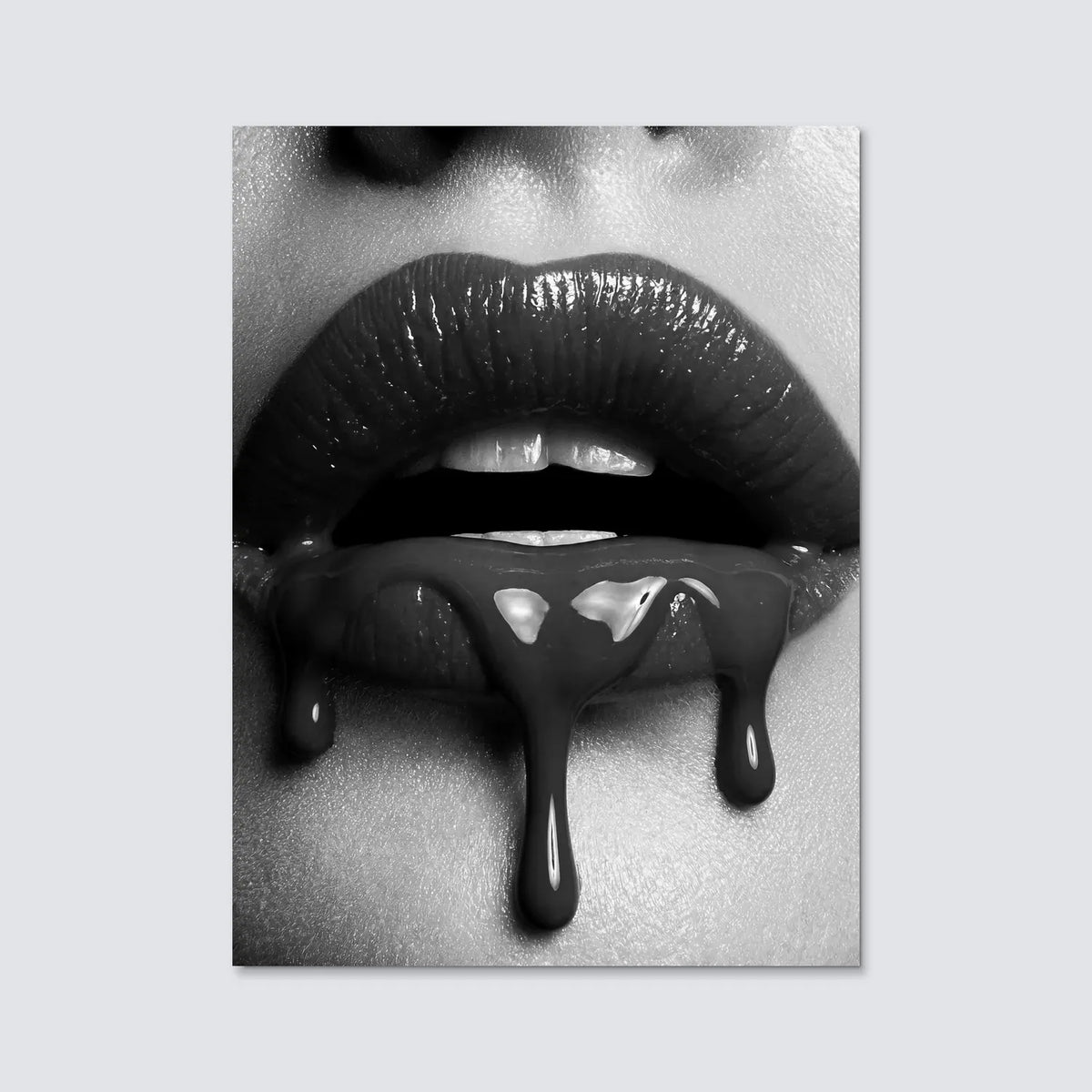 Tableau Lèvres sang noir | en Métal Format A3