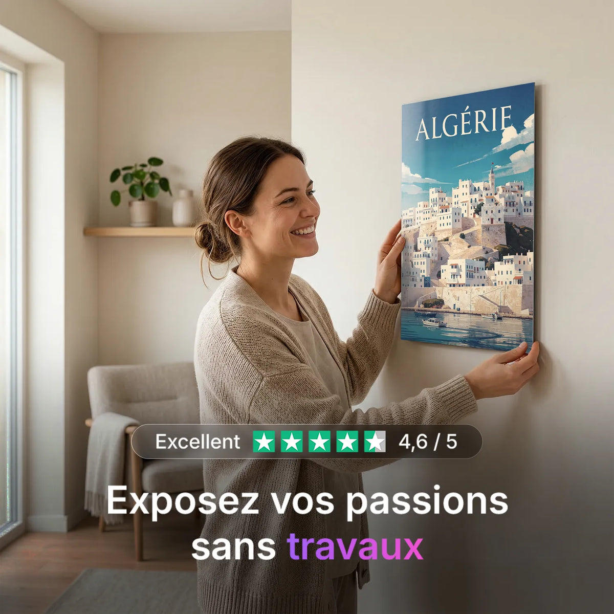 Tableau Algérie - Illustration | en Métal Format A3