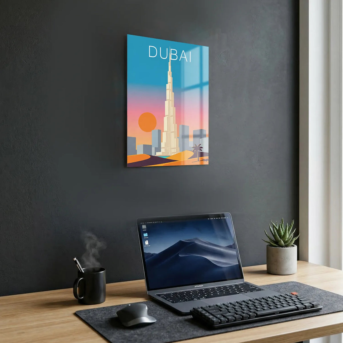 Tableau Burj Khalifa de Dubaï - Illustration | en Métal Format A3