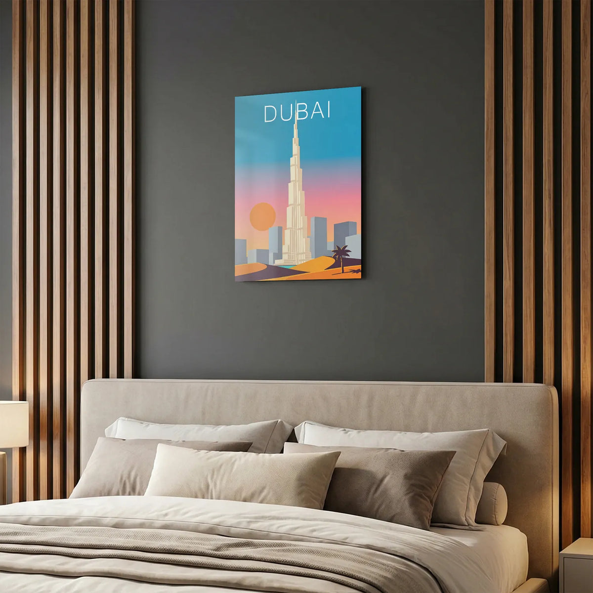 Tableau Burj Khalifa de Dubaï - Illustration | en Métal Format A3