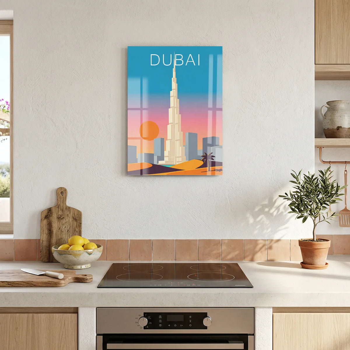 Tableau Burj Khalifa de Dubaï - Illustration | en Métal Format A3
