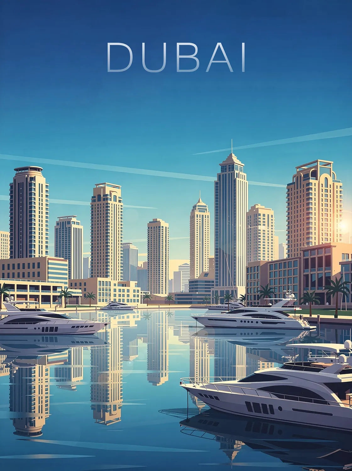 Tableau Dubaï - Illustration | en Métal Format A3