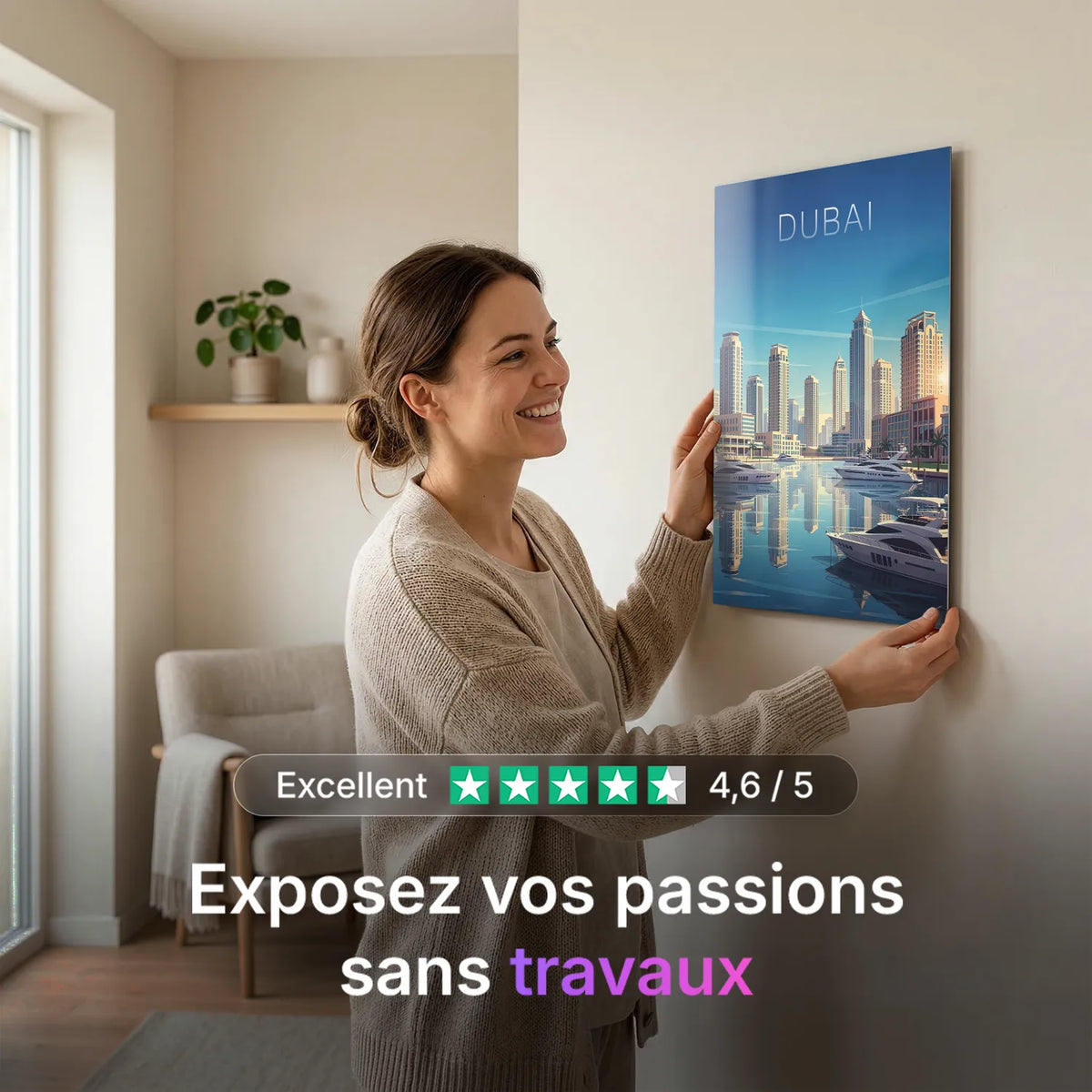 Tableau Dubaï - Illustration | en Métal Format A3