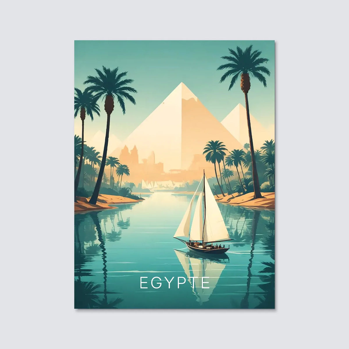 Tableau Voyage en Égypte - Illustration | en Métal Format A3
