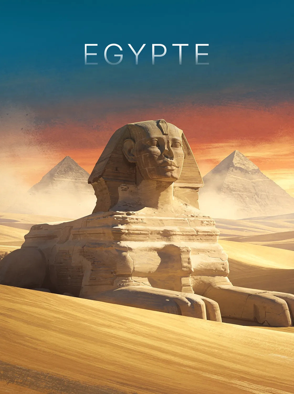 Tableau Sphinx de Gizeh - Illustration | en Métal Format A3