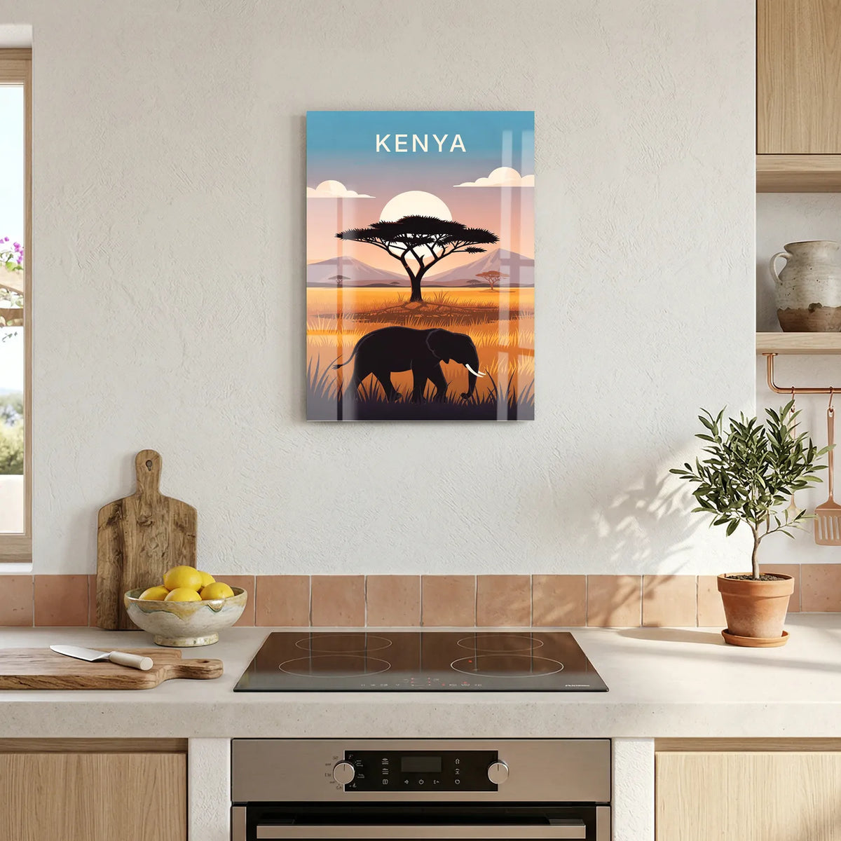Tableau Safari au Kenya - Illustration | en Métal Format A3