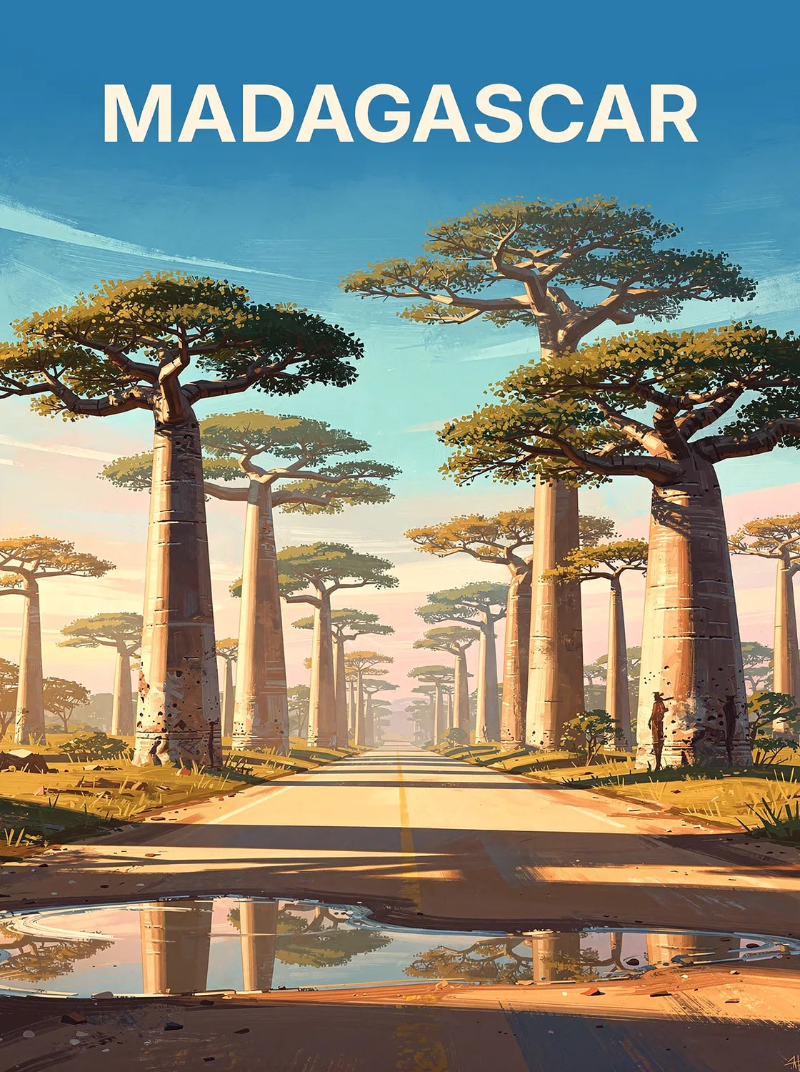 Tableau Madagascar - Illustration | en Métal Format A3