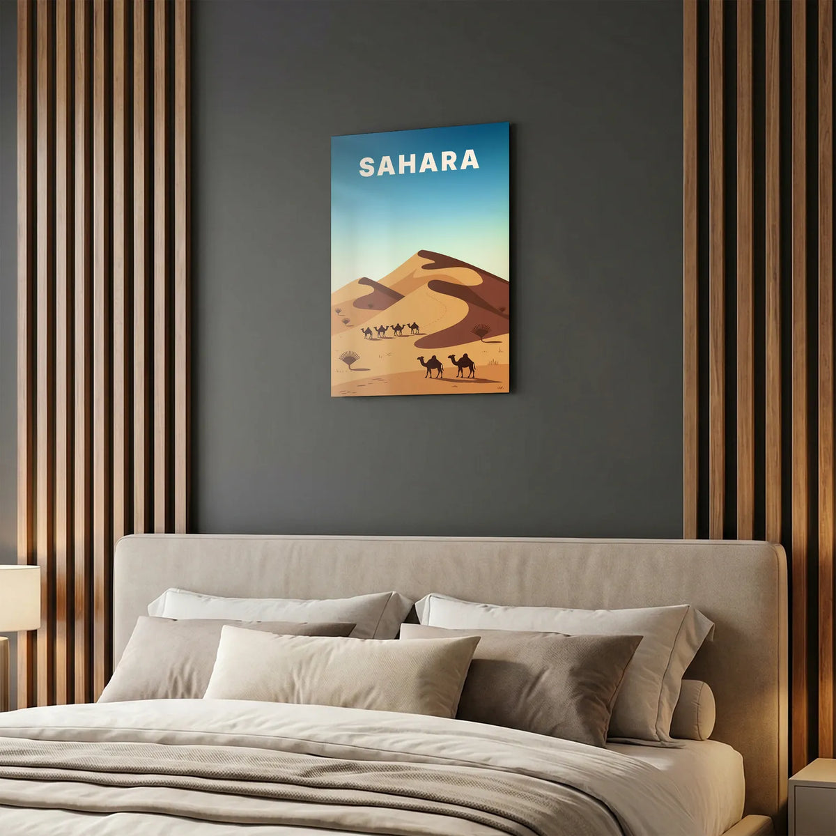 Tableau Le Sahara - Illustration | en Métal Format A3