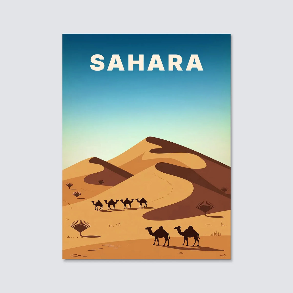 Tableau Le Sahara - Illustration | en Métal Format A3