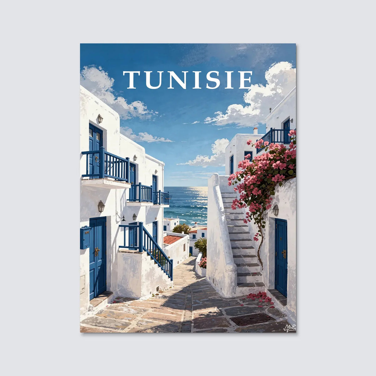 Tableau Tunisie - Illustration | en Métal Format A3