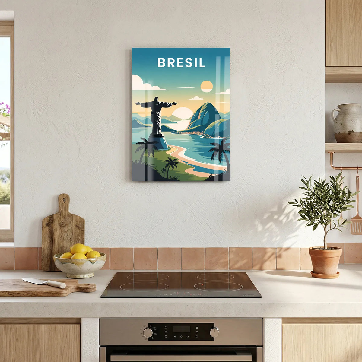 Tableau Christ Rédempteur Brésil - Illustration | en Métal Format A3