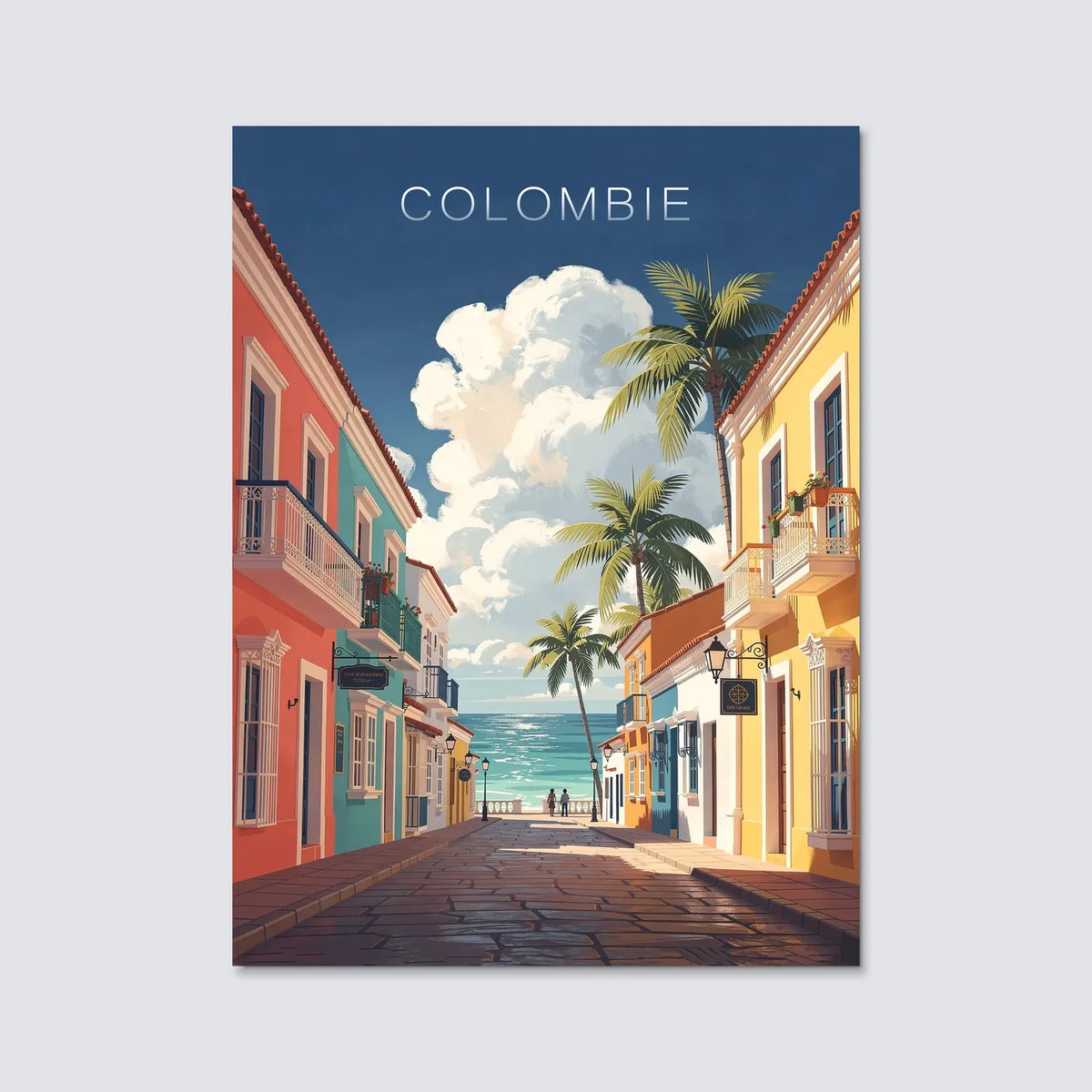 Tableau Colombie - Illustration | en Métal Format A3