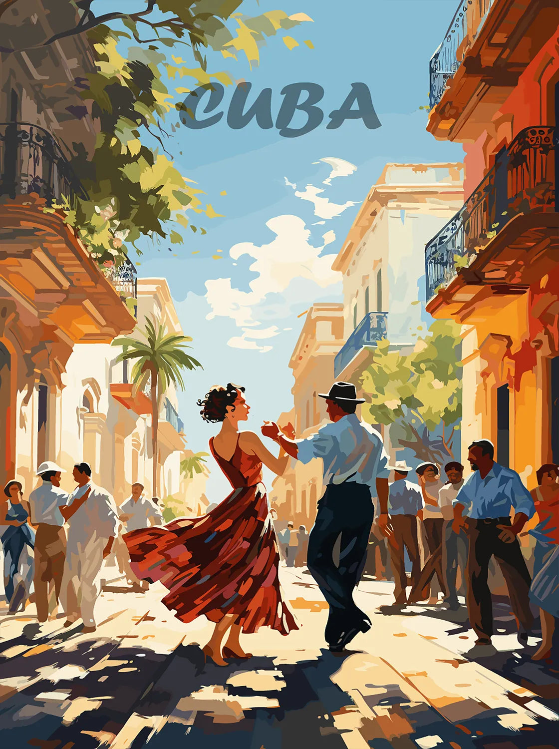 Tableau Cuba - Illustration | en Métal Format A3