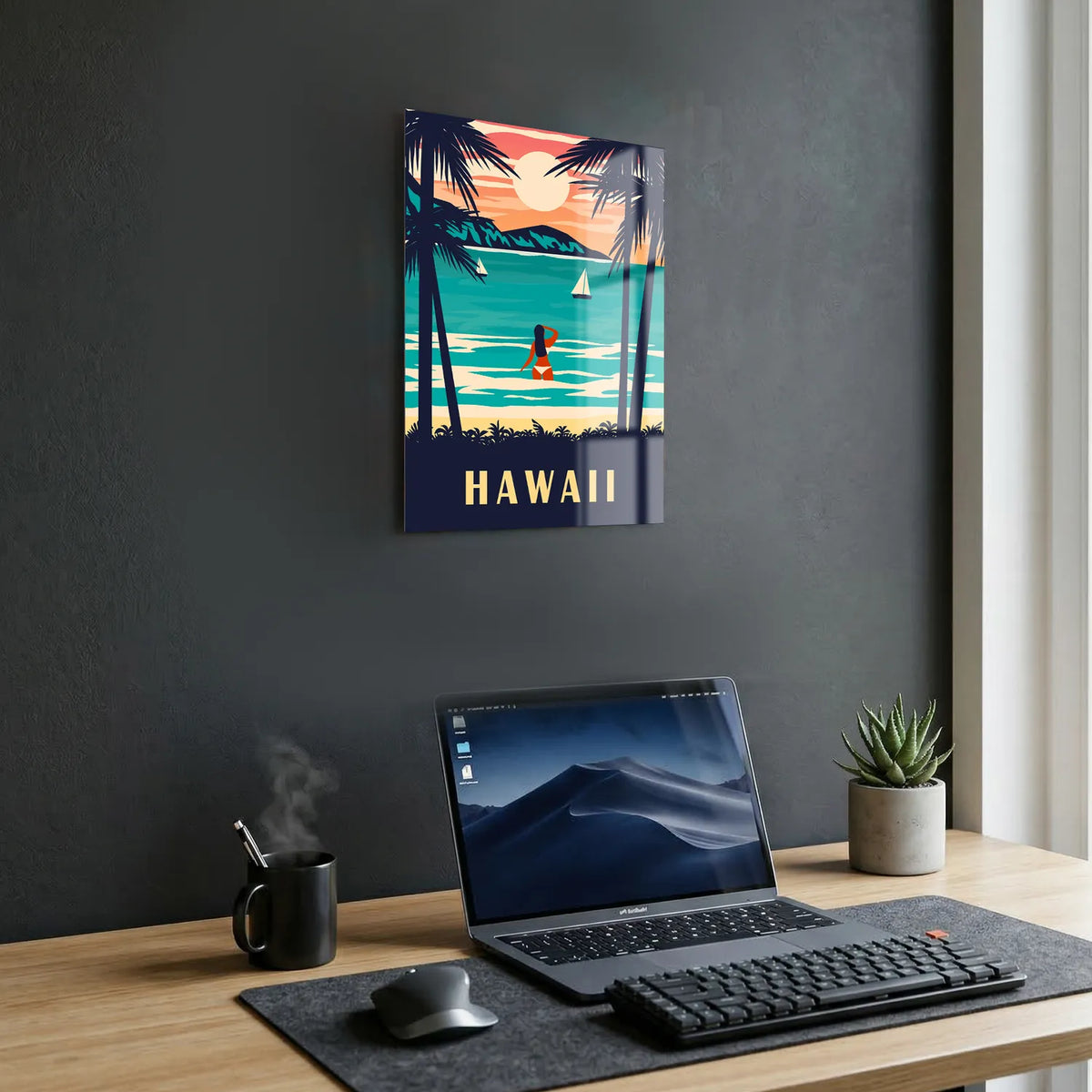 Tableau Hawaï - Illustration | en Métal Format A3