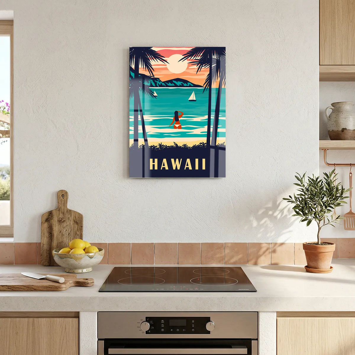 Tableau Hawaï - Illustration | en Métal Format A3