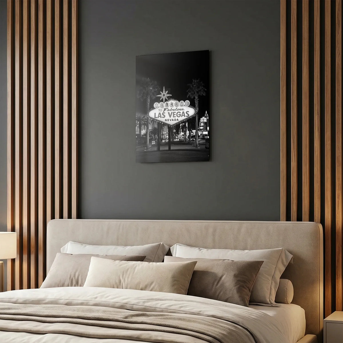 Tableau Las Vegas N&B | en Métal Format A3