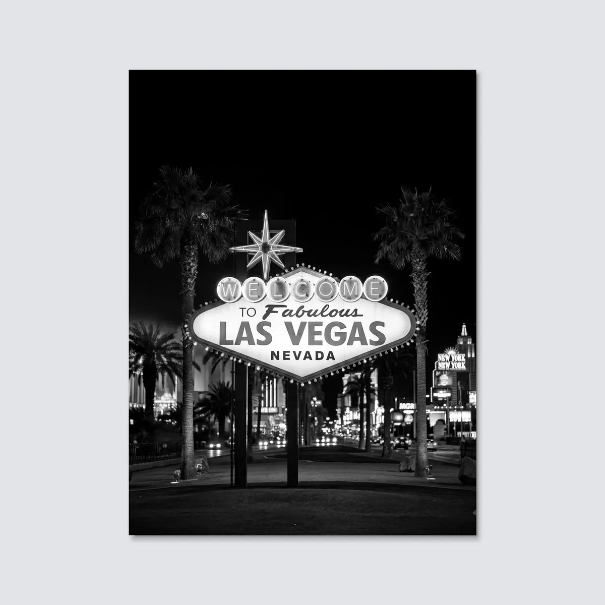 Tableau Las Vegas N&B | en Métal Format A3