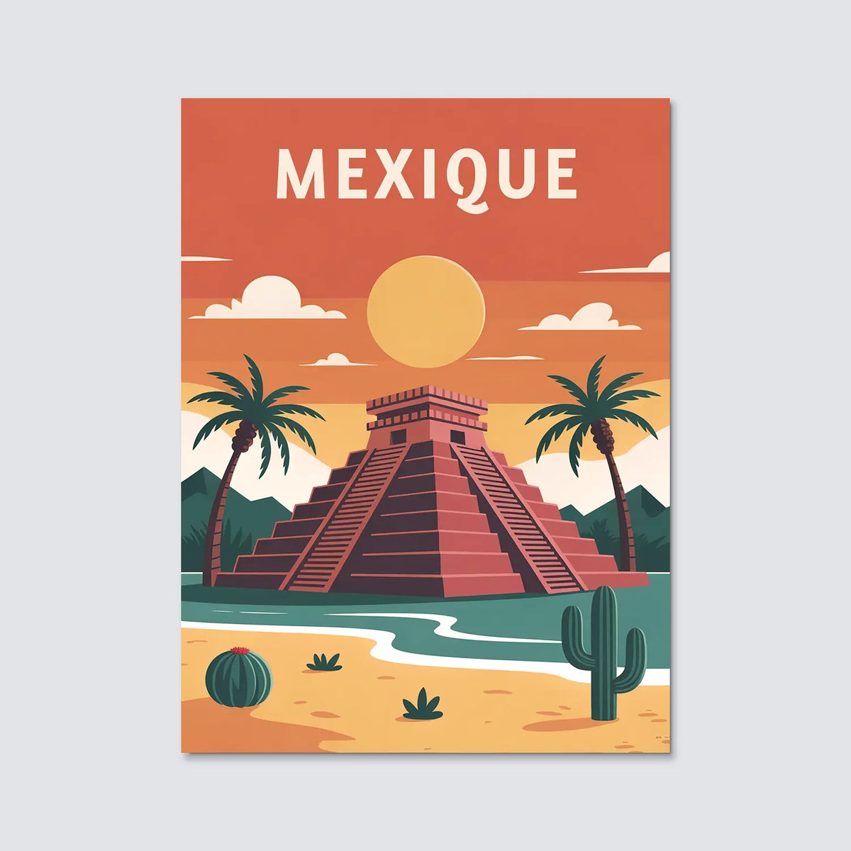 Tableau Mexique - Illustration | en Métal Format A3