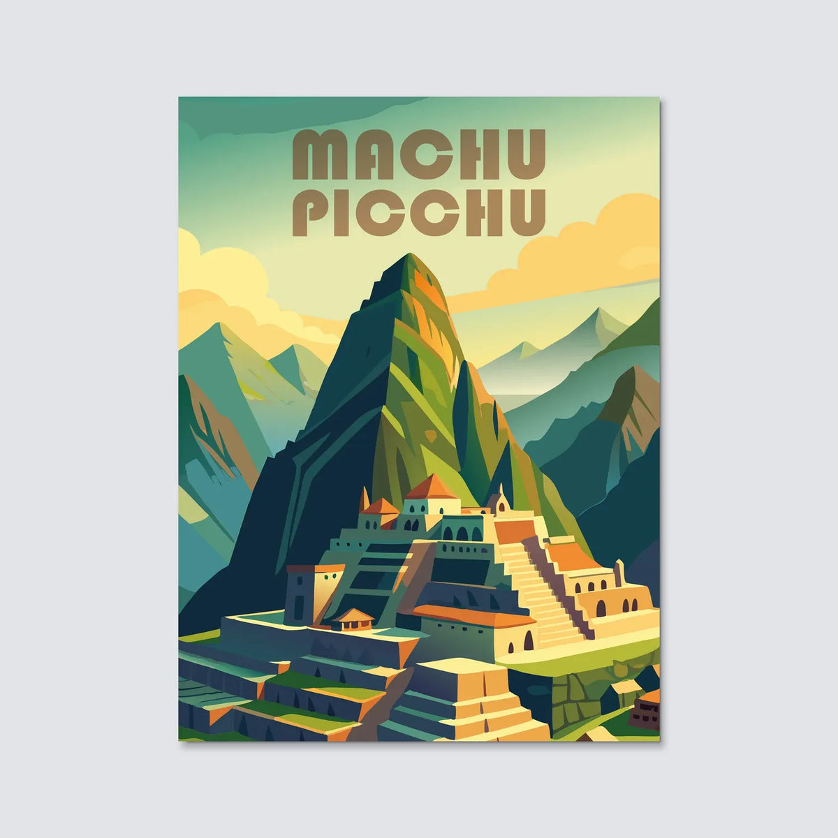 Tableau Machu Picchu - Illustration | en Métal Format A3