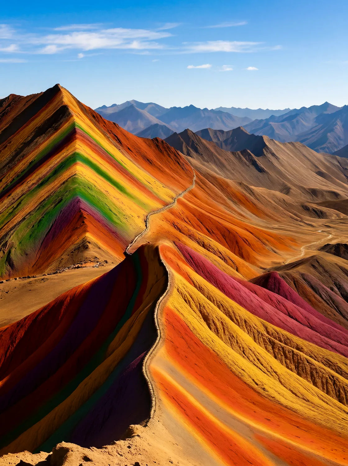 Tableau Vinicunca Rainbow Mountain au Pérou | en Métal Format A3