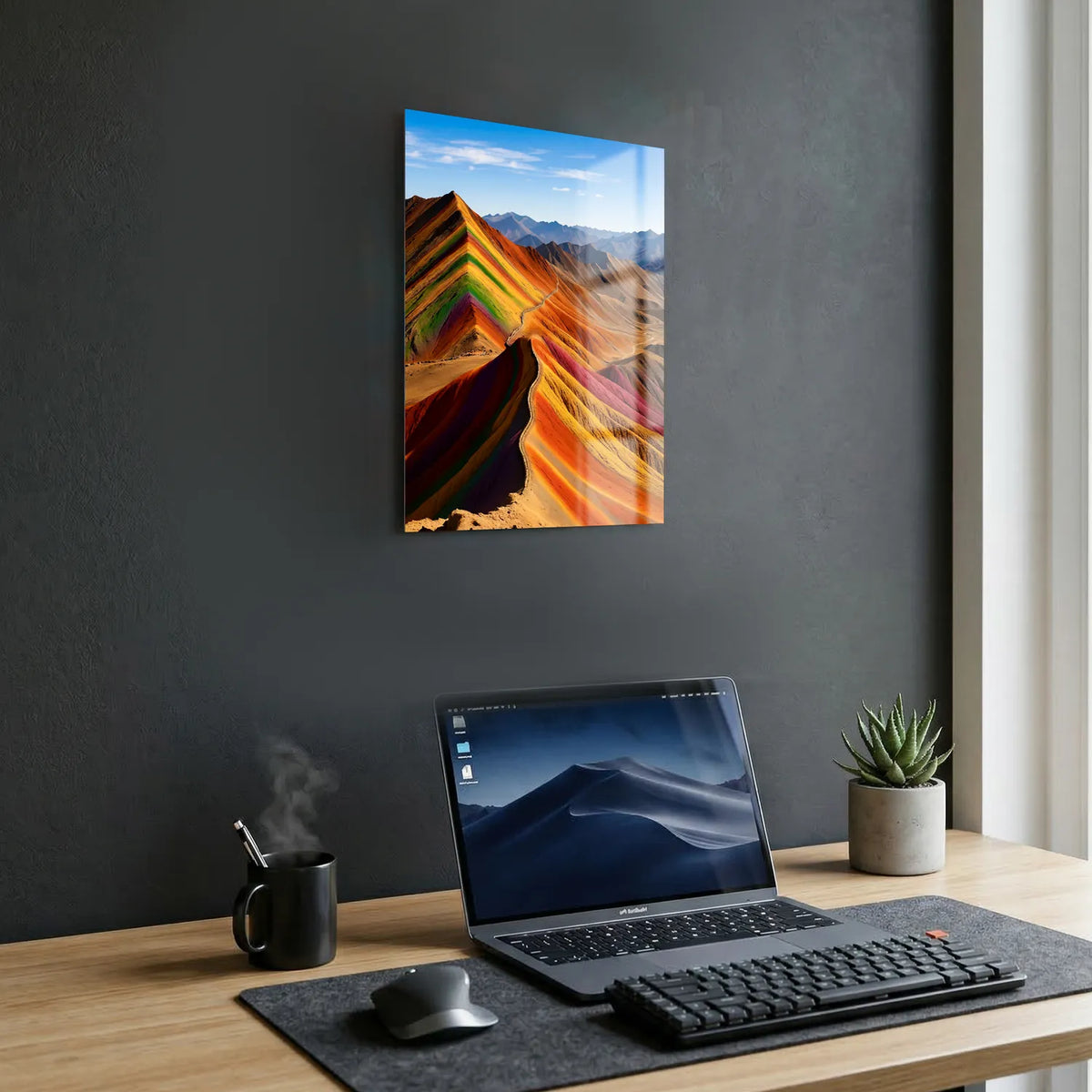 Tableau Vinicunca Rainbow Mountain au Pérou | en Métal Format A3