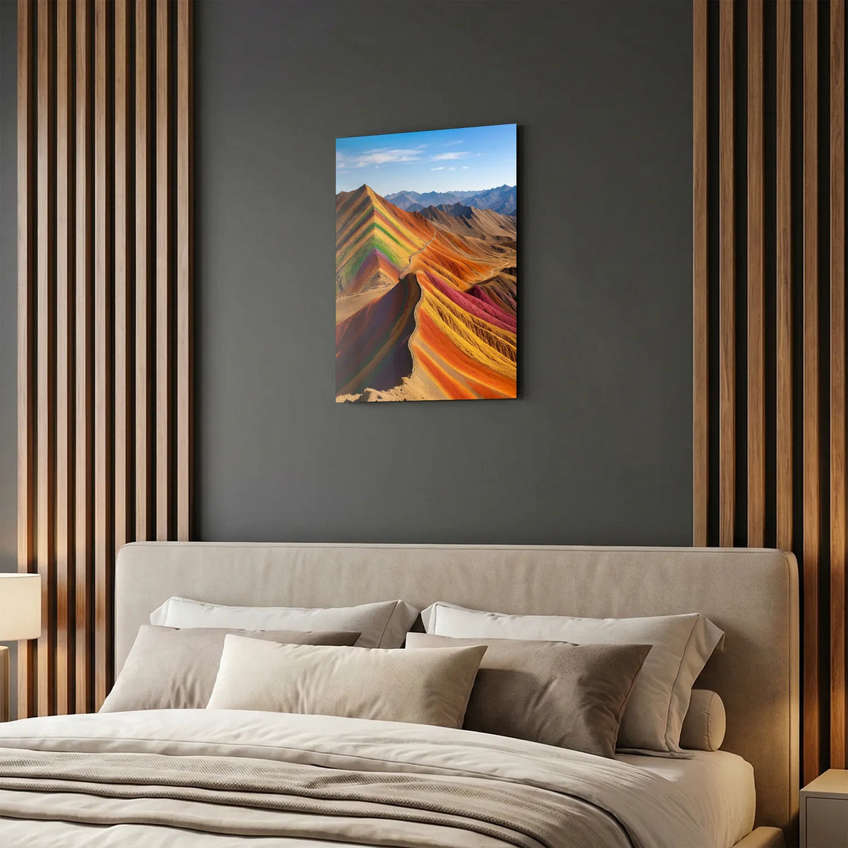 Tableau Vinicunca Rainbow Mountain au Pérou | en Métal Format A3