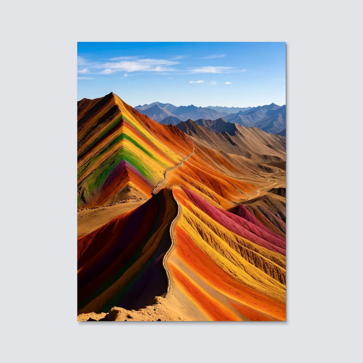 Tableau Vinicunca Rainbow Mountain au Pérou | en Métal Format A3