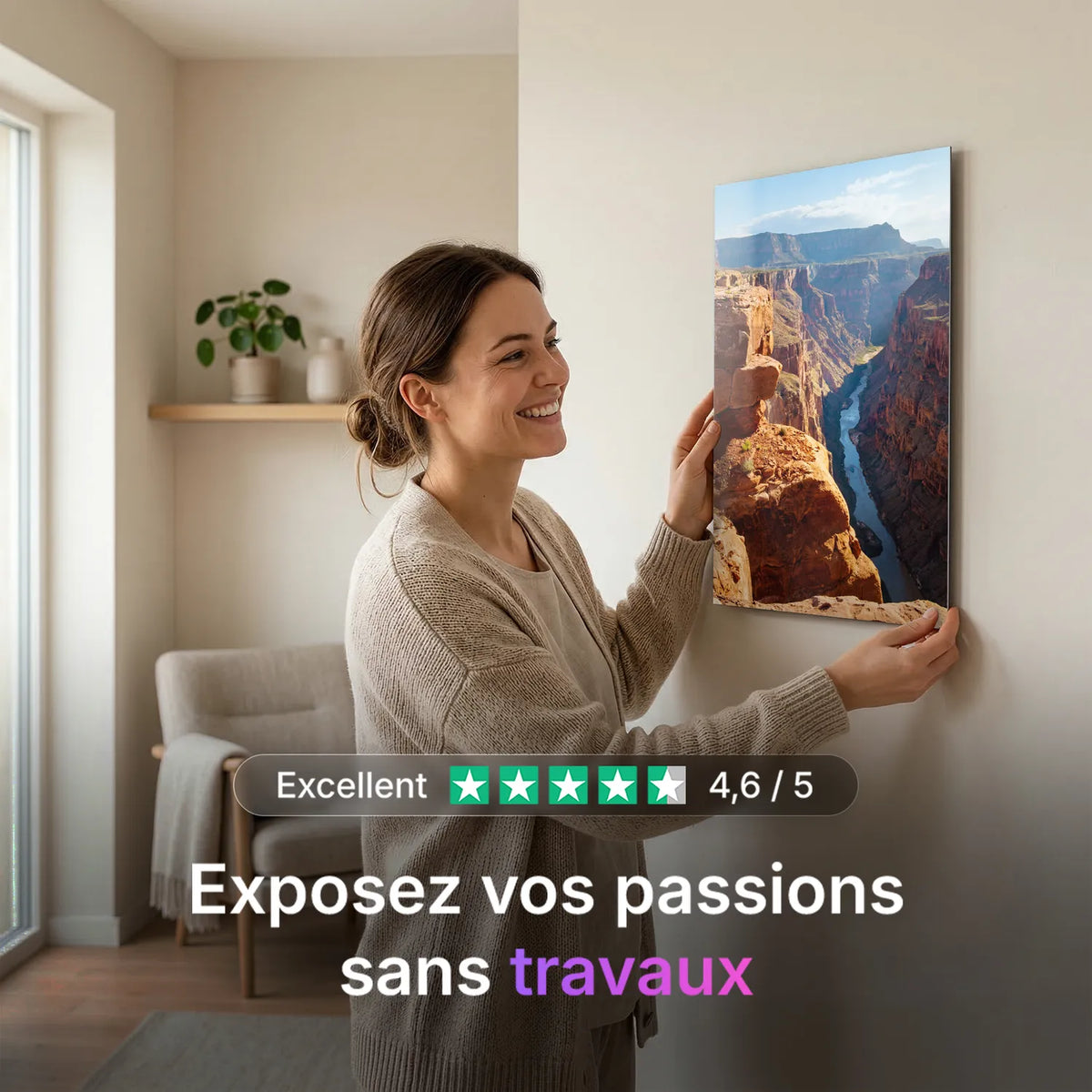 Tableau U.S. Grand Canyon | en Métal Format A3