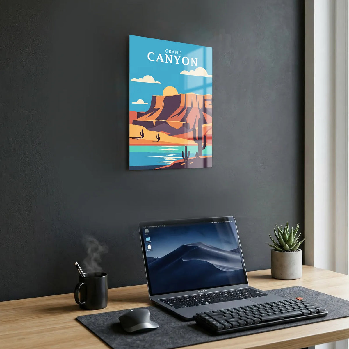 Tableau U.S. Grand Canyon - Illustration | en Métal Format A3