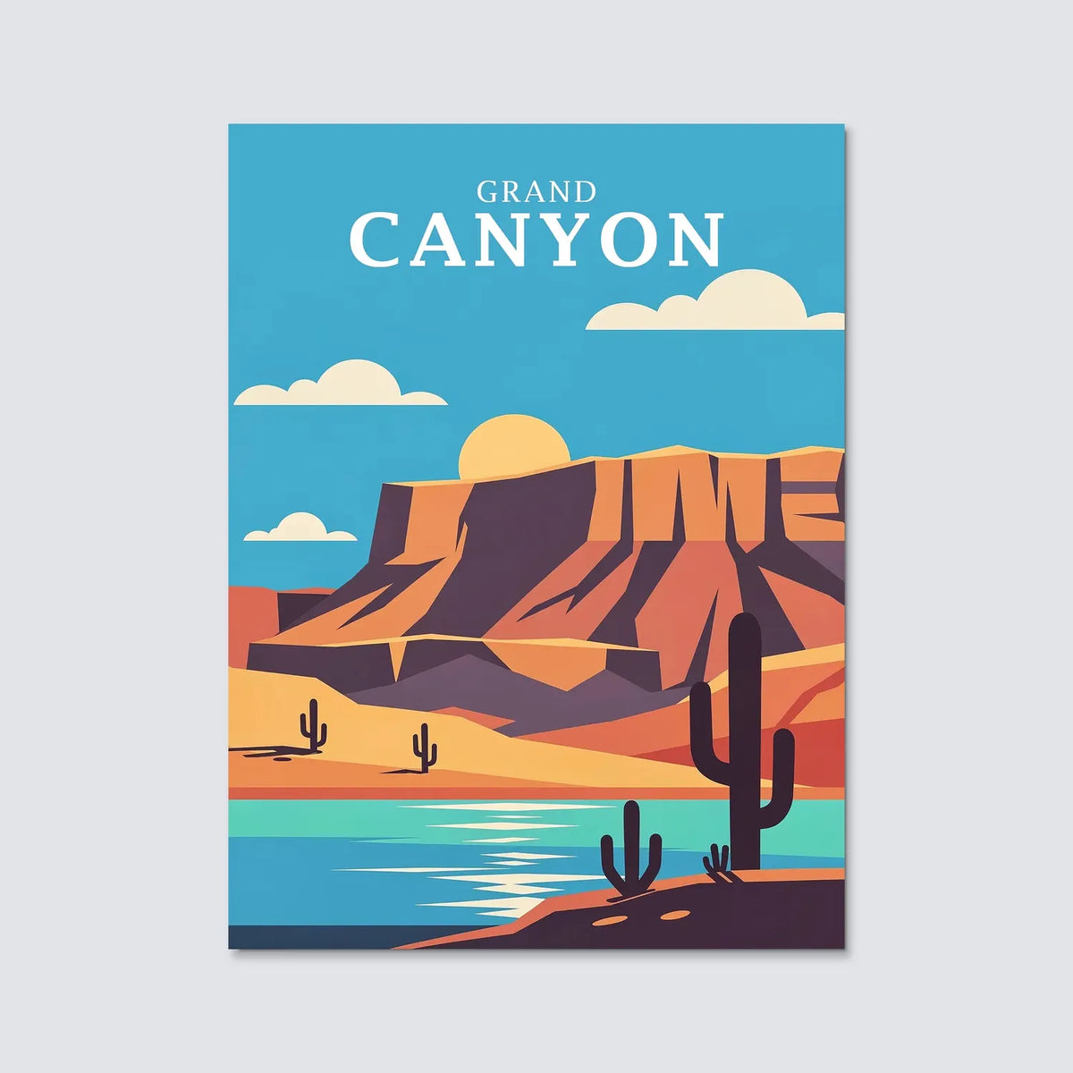 Tableau U.S. Grand Canyon - Illustration | en Métal Format A3