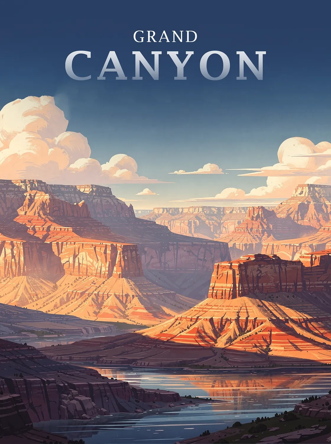 Tableau Grand Canyon - Illustration | en Métal Format A3