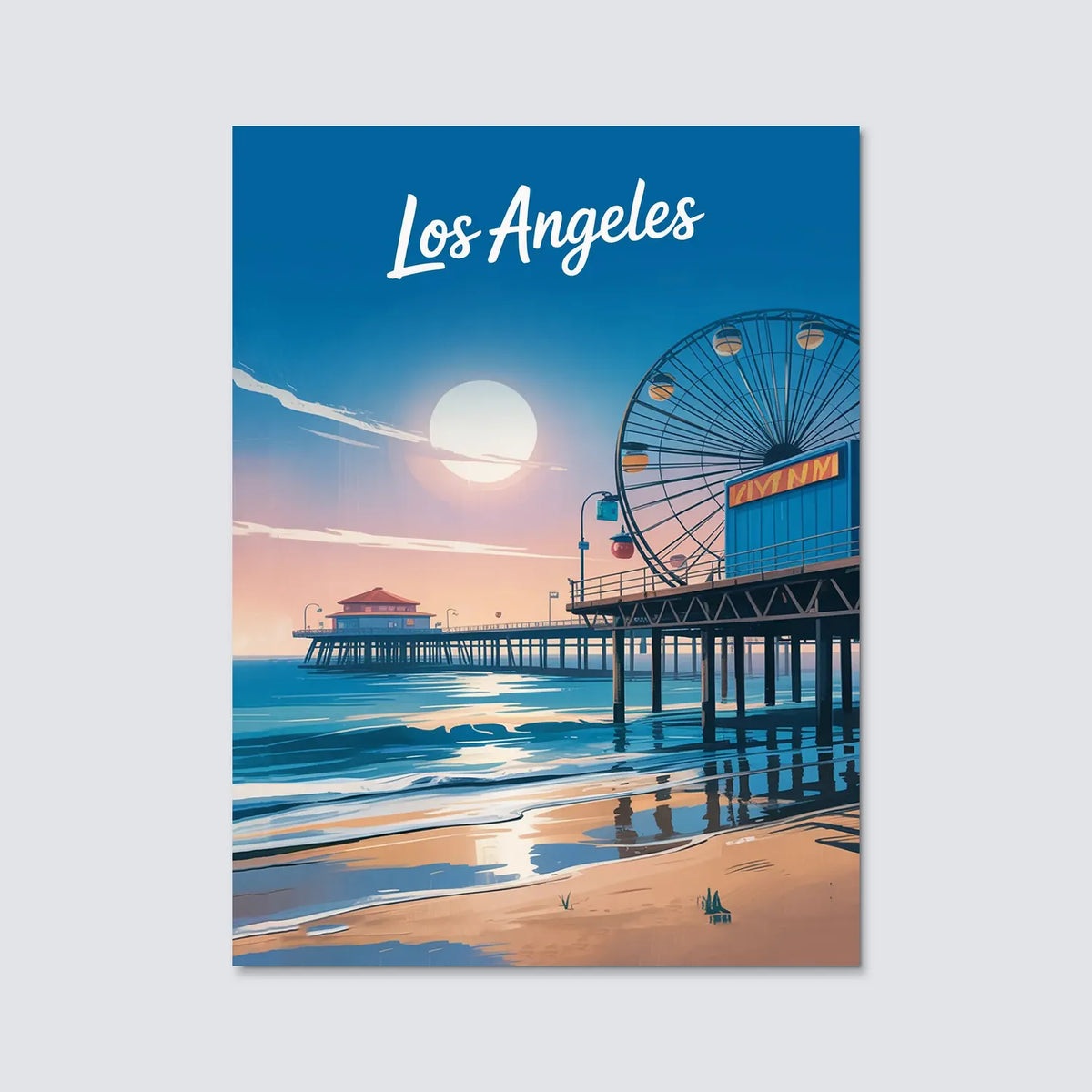 Tableau Los Angeles - Illustration | en Métal Format A3