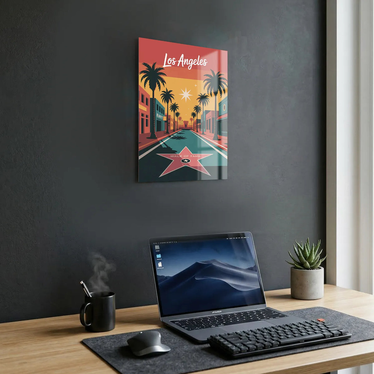 Tableau Hollywood Boulevard Los Angeles - Illustration | en Métal Format A3
