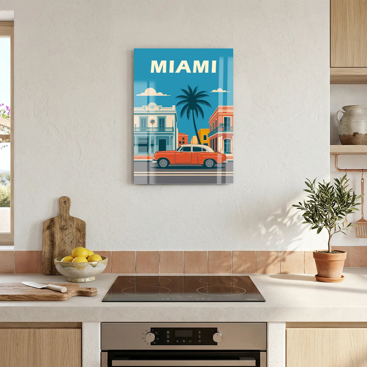 Tableau Miami - Illustration | en Métal Format A3