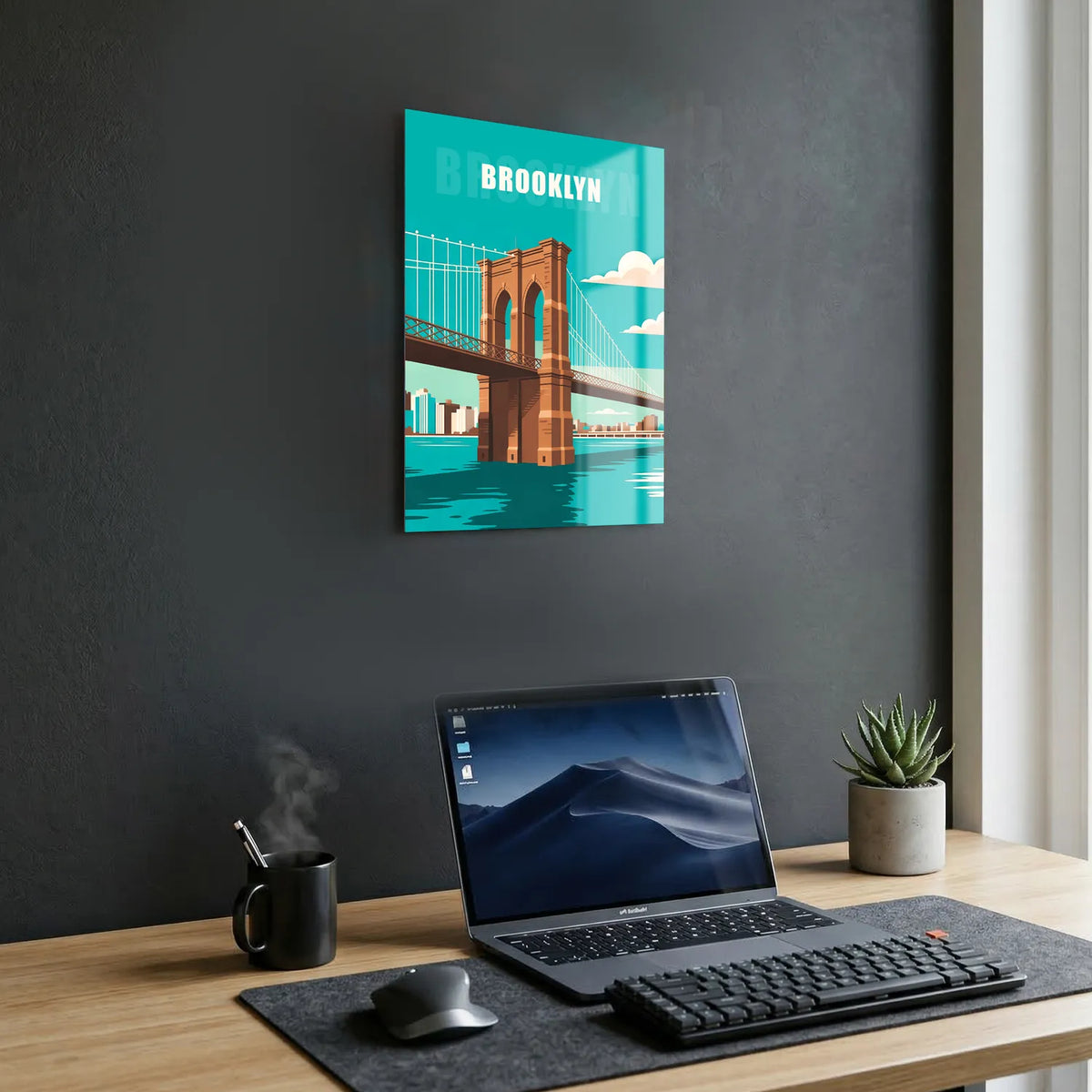 Tableau Brooklyn Bridge New York - Illustration | en Métal Format A3