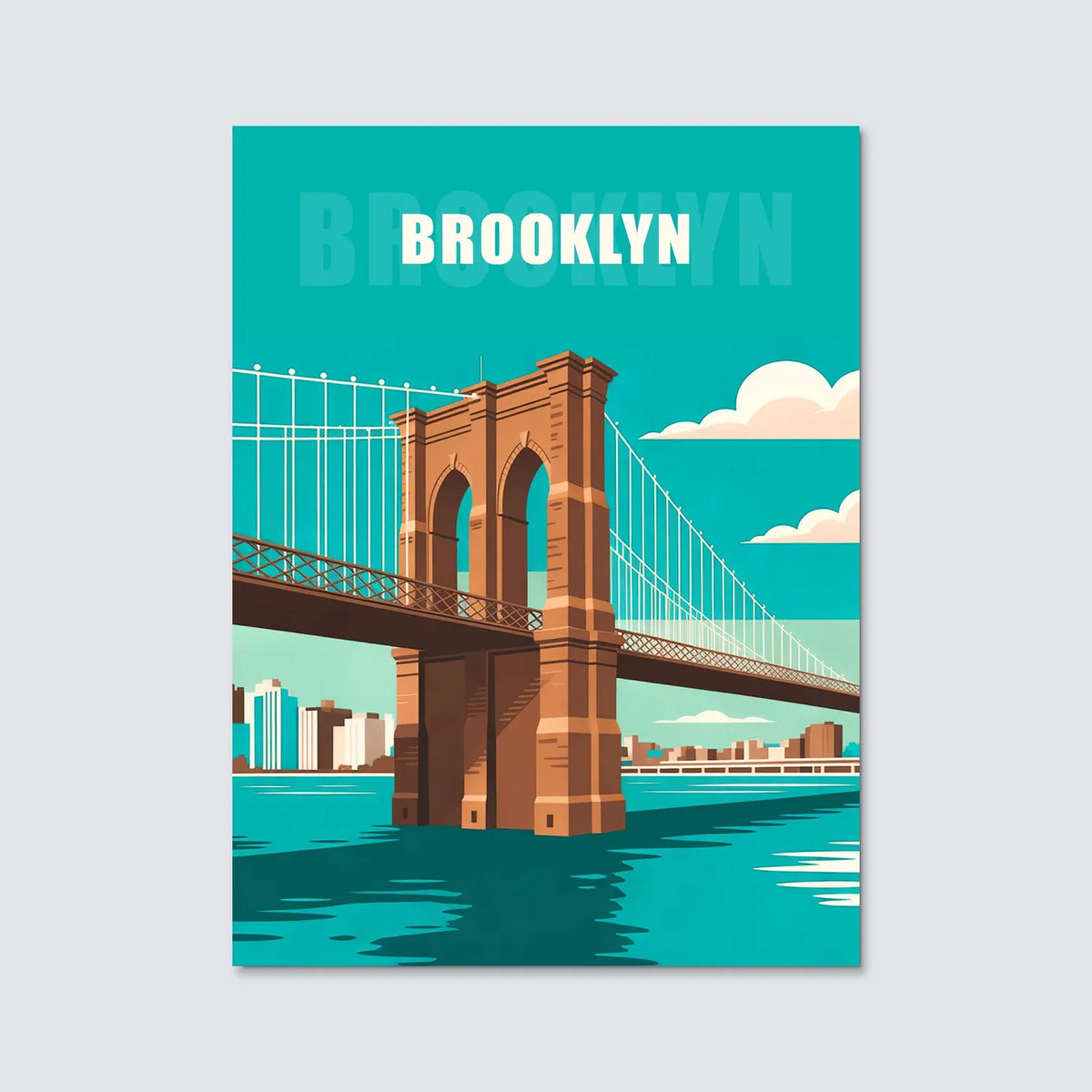 Tableau Brooklyn Bridge New York - Illustration | en Métal Format A3