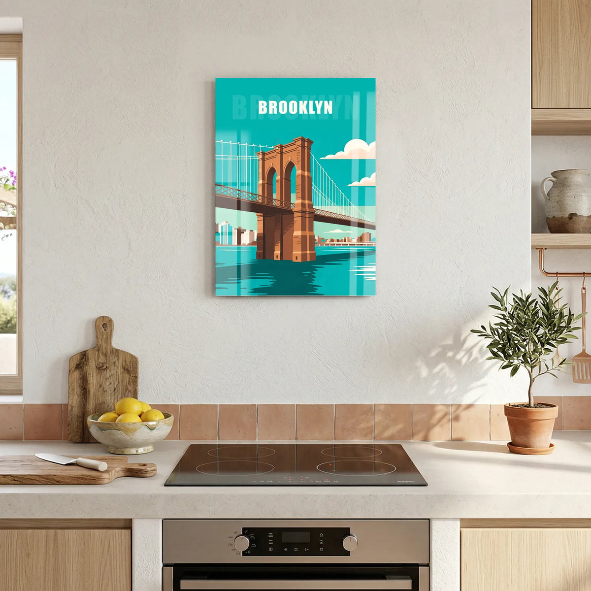 Tableau Brooklyn Bridge New York - Illustration | en Métal Format A3