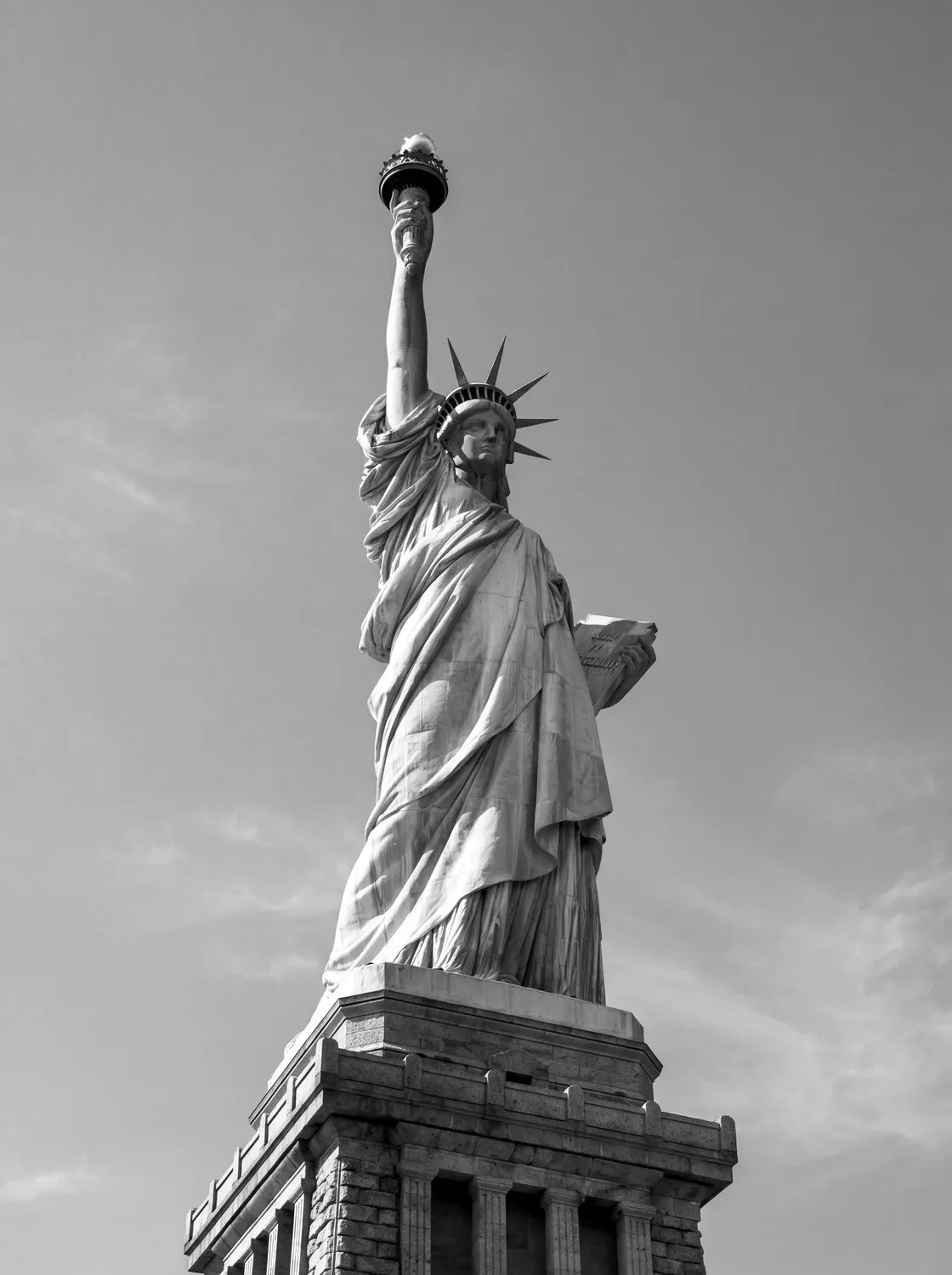 Tableau Statue de la Liberté New York N&B | en Métal Format A3